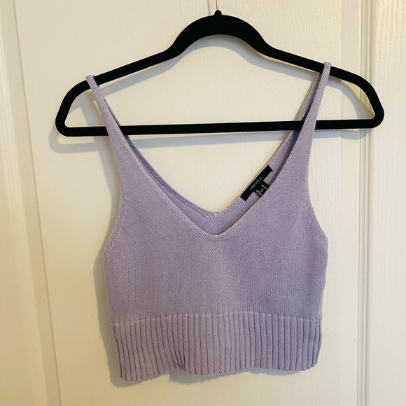 Forever 21 Purple Knit Crop Top - Picture 1 of 4